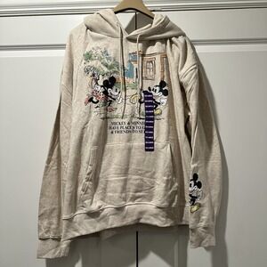 Disney Mickey Mouse Minnie Oatmeal Heather Hoodie Sweatshirt XXL NWT